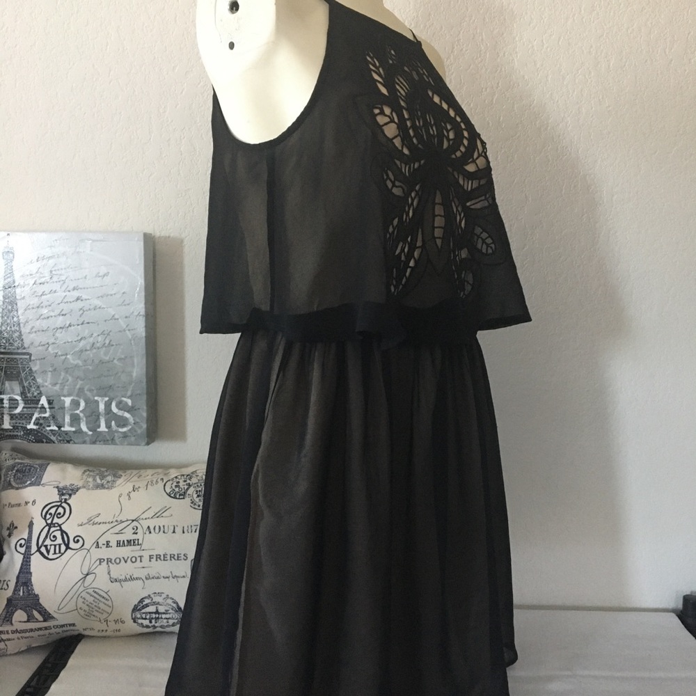 The Impecable Pig | Black Chiffon Dress, Medium - Picture 3 of 16